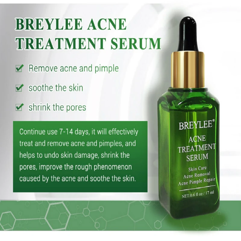 Бренд BREYLEE удаление акне Сыворотка для лица Прыщи лечение эссенция усадка пор