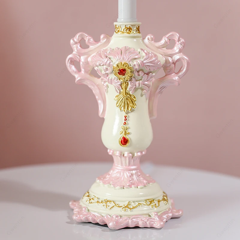 Розовые кружевные настольные лампы принцессы современная светодиодная