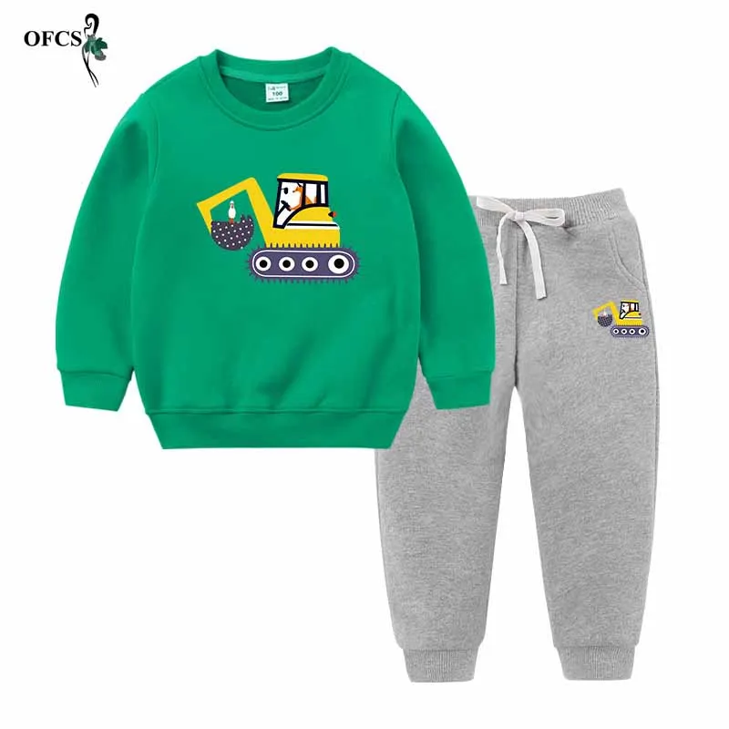 Зимний плотный комплект для девочек Повседневные детские костюмы мультяшная