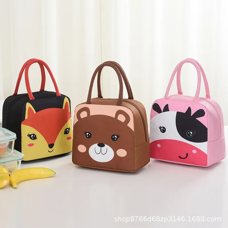 

Cartoon Animal Lunch Bag Tote School Thermal Food Bag Women Kids Convenient Work Lunchbox Picnic Supplies Insulated Cooler Bags
