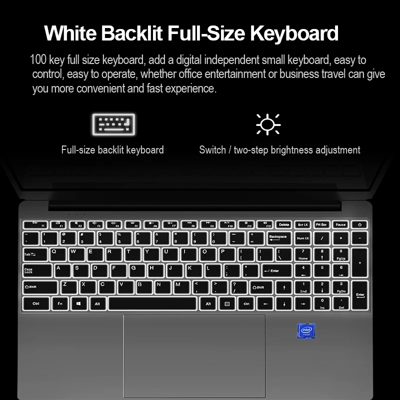 15.6 Inch Laptop Intel Core I7 Gaming Laptop Ram 8GB ROM 256GB 512GB 1TB 2TB M.2 SSD IPS Screen Game Notebook Backlit Keyboard