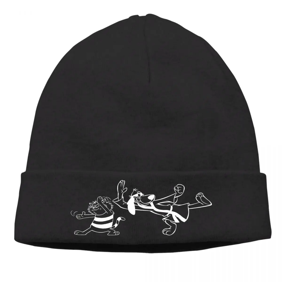 

Fighting White Bonnet Homme Winter Warm Knitted Hat Hong Kong Phooey Spot Funny Cartoon Skullies Beanies Caps Style Fabric Hats