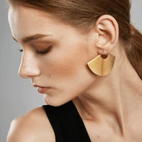 enfashion vintage camber fan dangle earrings matte gold color big earings drop earrings for women fashion jewelry brinco e5425