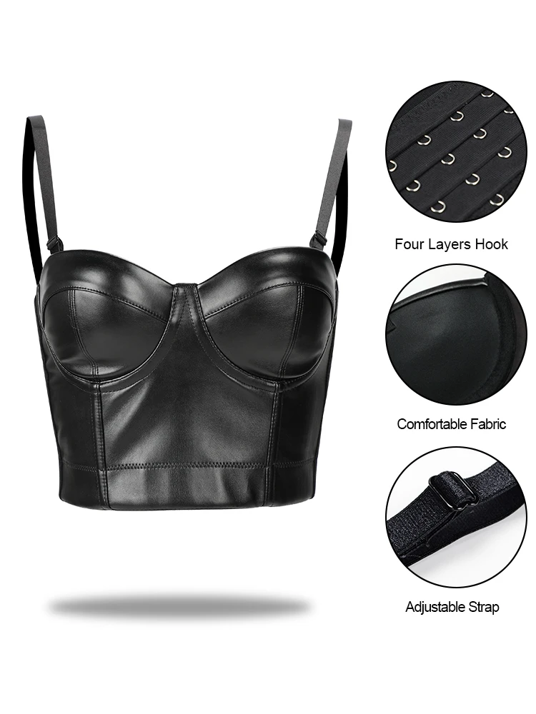 

corset gothic steampunk Sexy bustier Corsets Leather Bra Tops Gothic Push Up Bra Fashion Party Bra Club tops Slimming Underwear
