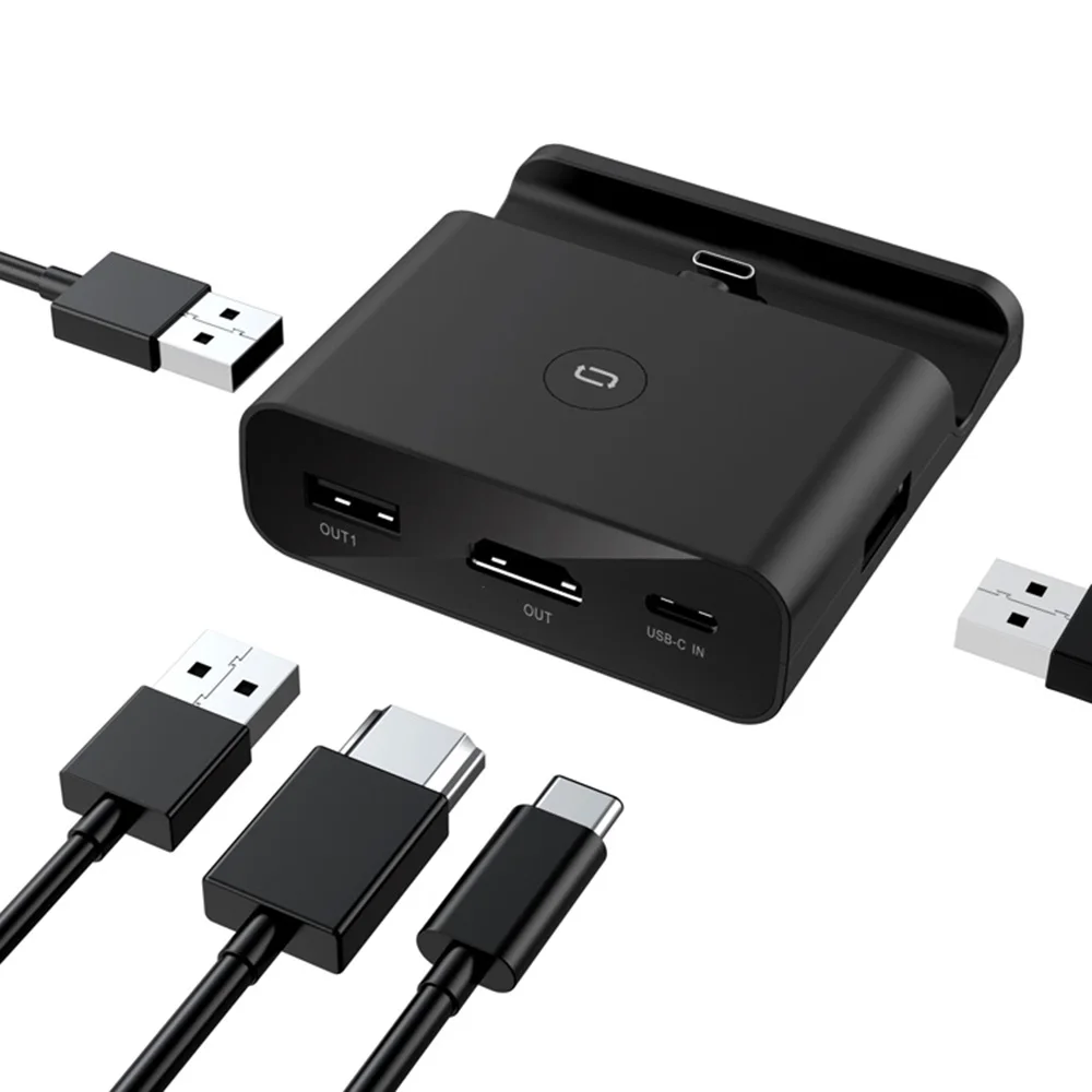 

1080P HD Video Adapter HDMI-Compatible to TV Converter Docking Station Charger With LED Indicator Light for Switch