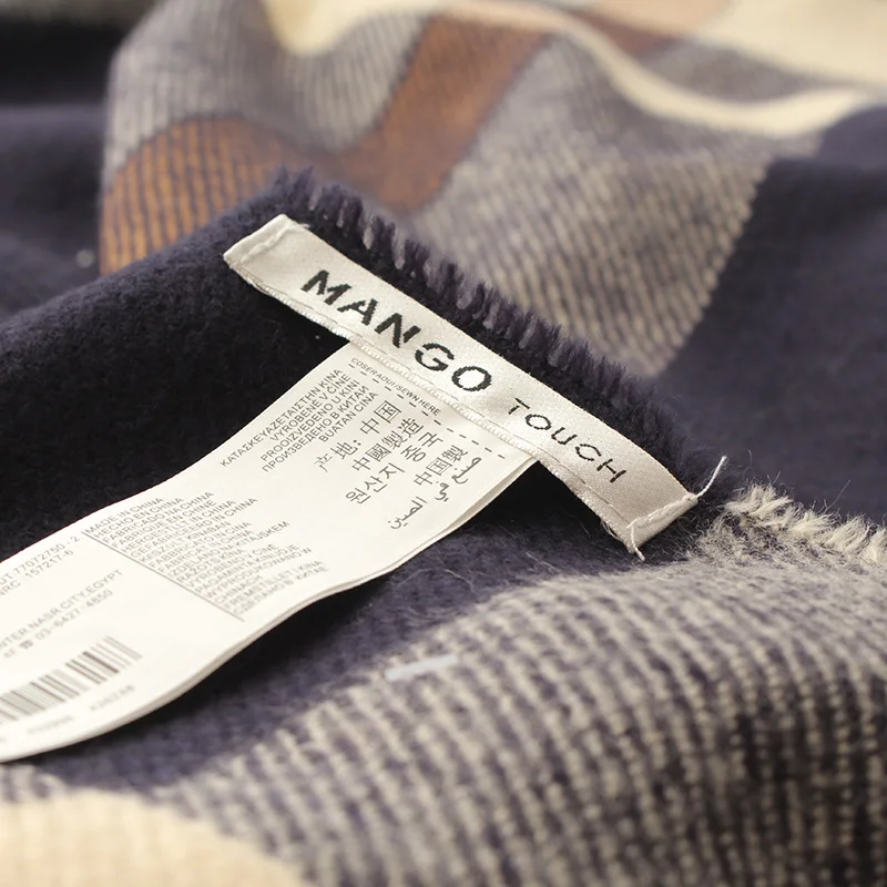 Тартановый плед из искусственного кашемира женские зимние шарфы толстые теплые