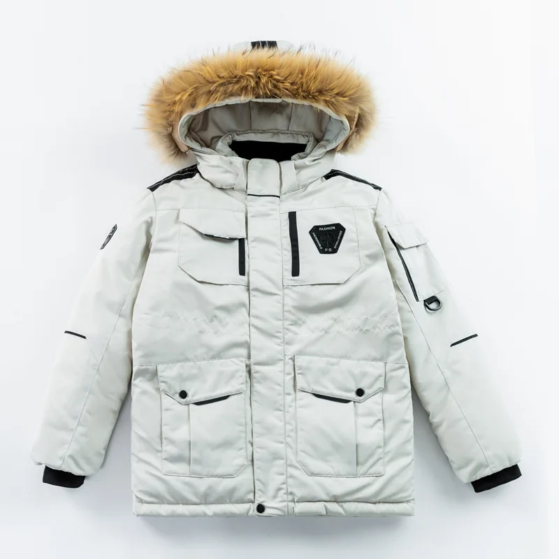 Men White Duck Parkas Down Winter Warm Jacket Coat High Quality Overcoart Thick Puffer Stand Thick Hat Fashion Down Jacket Men