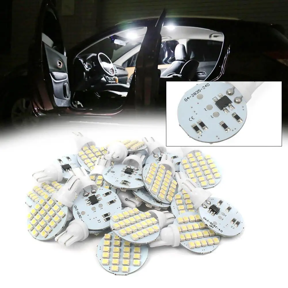 

20 штук T10 W5W 921 194 2825 168 24SMD клиновидные боковые АВ ландшафтный дизайн светодиодный светильник лампы