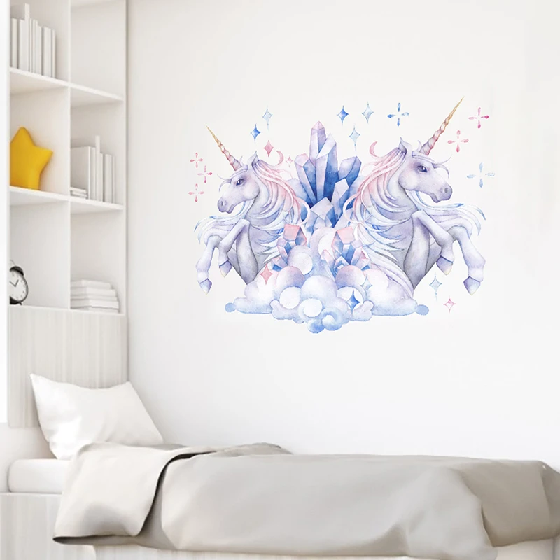 

Living Room Bedroom Wall Stickers Home Decoration Wall Stickers Kids Room Vinyl Cartoon Unicorn