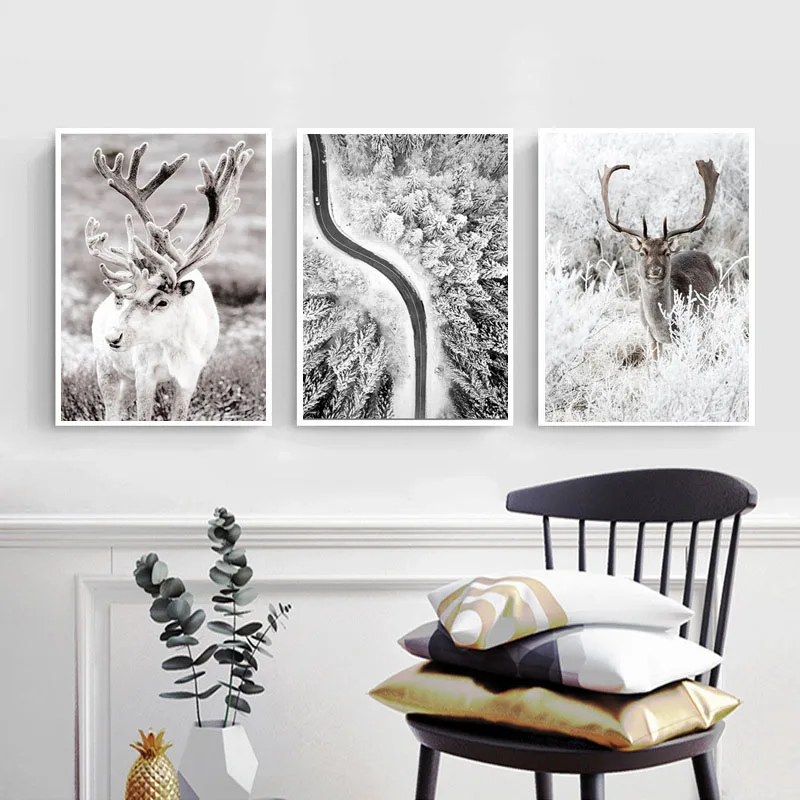 Скандинавский плакат с парусом снежинка лес природная фотография искусство