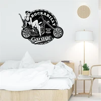 pin up girl on motorcycle wall daecal monochrome vintage illustration wall sticker home decor vinyl art mural dw20516