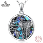 Eudora, серебро 925 пробы, Абалон, оболочка, слон, мать, ребенок, ожерелье, мать, ракушка, животное, цвет, кулон, ювелирное изделие с коробкой MBD022