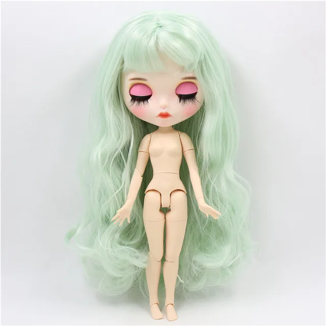 naked doll ICY factory blyth кукла на заказ, индивидуальная кукла, лицо, белая кожа, соединение тела, bjd, матовое лицо, бледно-зеленые волосы, 30 см, 1/6 игрушка - Цвет: naked doll