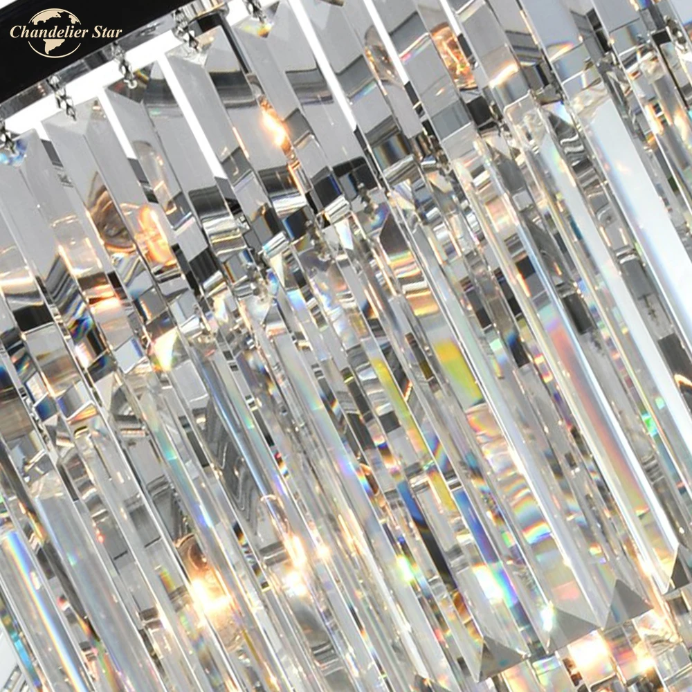 

Chandeliers Lighting Hanging Lamp Deco Spiral K9 Crystal Hotel Luxury Art Prism LED Pendant for Living Room Bedroom Restaurant