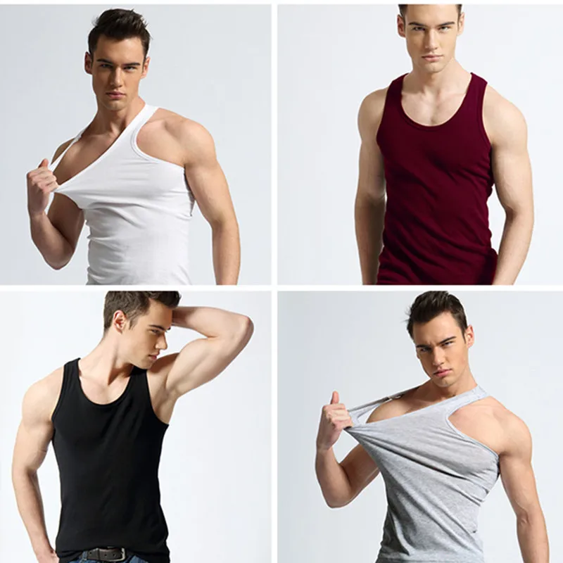 Майка мужская хлопковая тенниска без рукавов майка нижняя рубашка черный серый