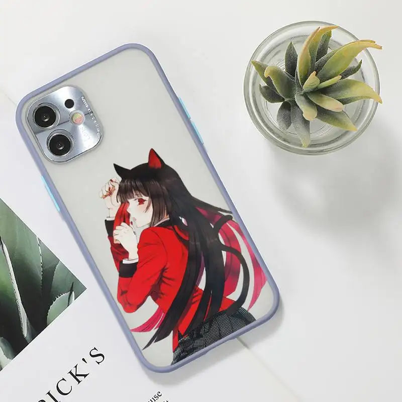 

Kakegurui Jabami Yumeko Phone Case For iPhone 12 11 Mini Pro XR XS Max 7 8 Plus X Matte transparent Gray Back Cover