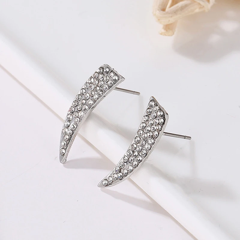 Женские креативные простые геометрические серьги инкрустированные Кристальные