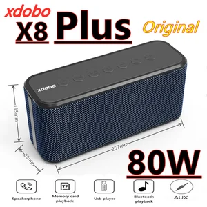xdobo x8 plus bluetooth speaker 80w high power outdoor waterproof super bass subwoofer tws stereo surround acoutic system column free global shipping