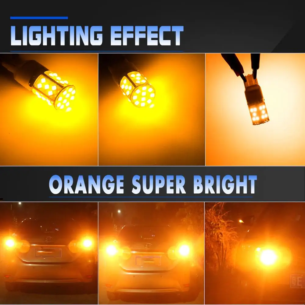 

1pcs Bau15s PY21W 7440 LED Canbus No Hyper Flash 1156 P21W ba15s Turn Signal Backlight Bulb Built-in Resistor Error Free Orange