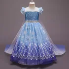 Детское платье для девочек, костюм принцессы Рапунцель для косплея на Хэллоуин, маскарадный костюм Снежной королевы с блестками для вечерние, костюм-Маскировка