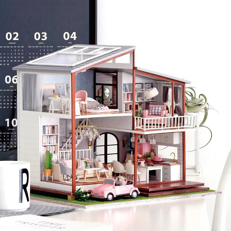 Кукольный домик с большой музыкой сделай сам кукольный Оригинальный модный для