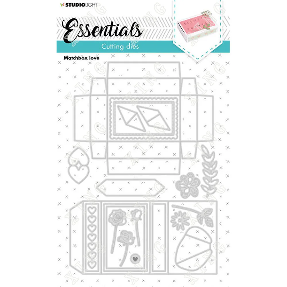 

2022 New Matchbox Hearts Floral Leaves Branches Lace Cutting Dies Diy Craft Paper Card Scrapbooking Decoration Embossing Mold