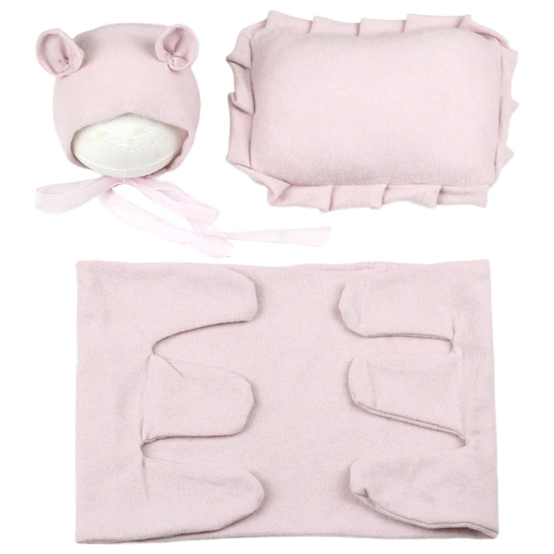

3Pcs/Set Baby Hat Pillow Wrap Newborn Photography Infants Photo Shooting Props