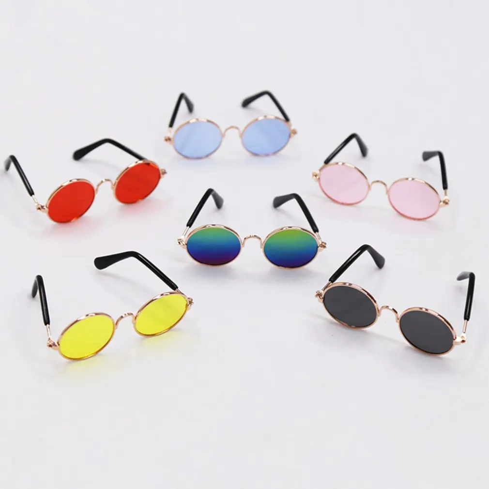 

2020 New Doll Toy Cool Sunglasses For American toy Baby toy Pet Photo Prop Pet Glasses Doll Sunglasses Pet Cat Eye Protection