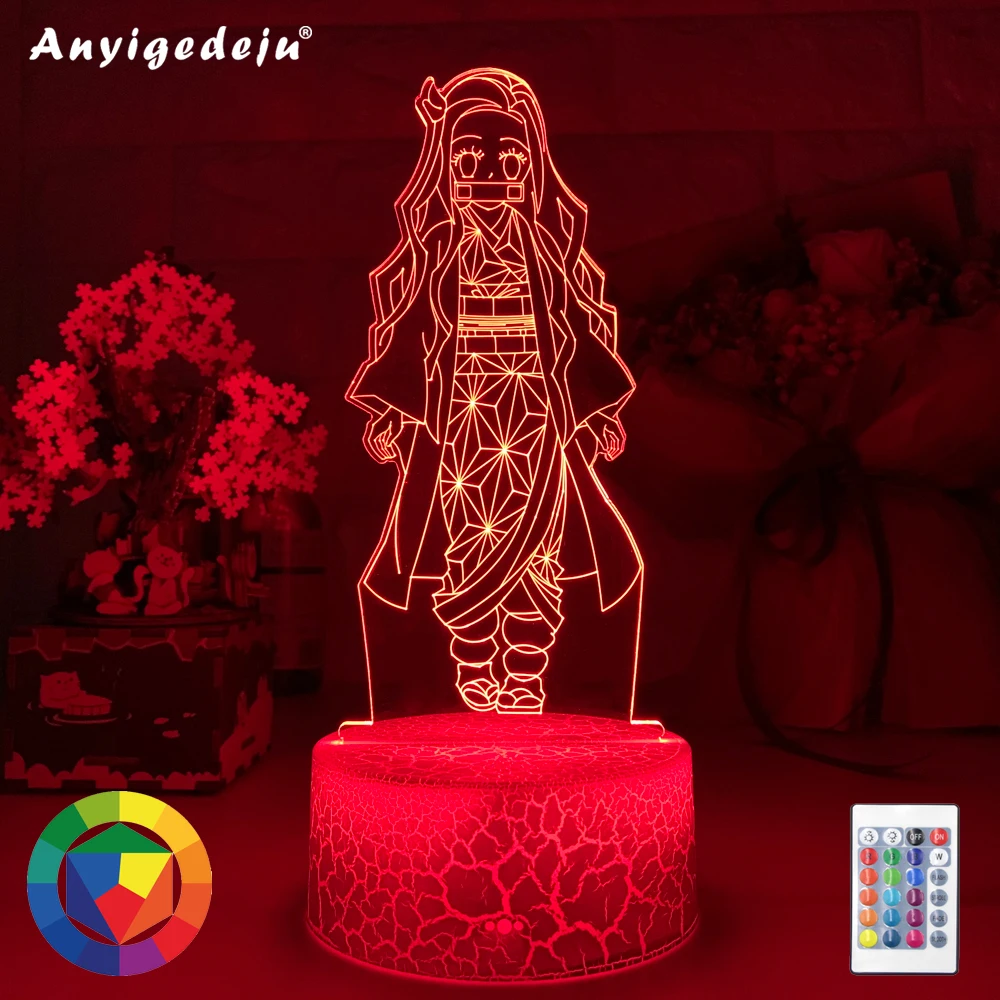 

Kimetsu No Yaiba Nezuko Kamado Figure Led Night Light for Bedroom Decor Nightlight Kids Child Table 3d Lamp Demon Slayer Gifts