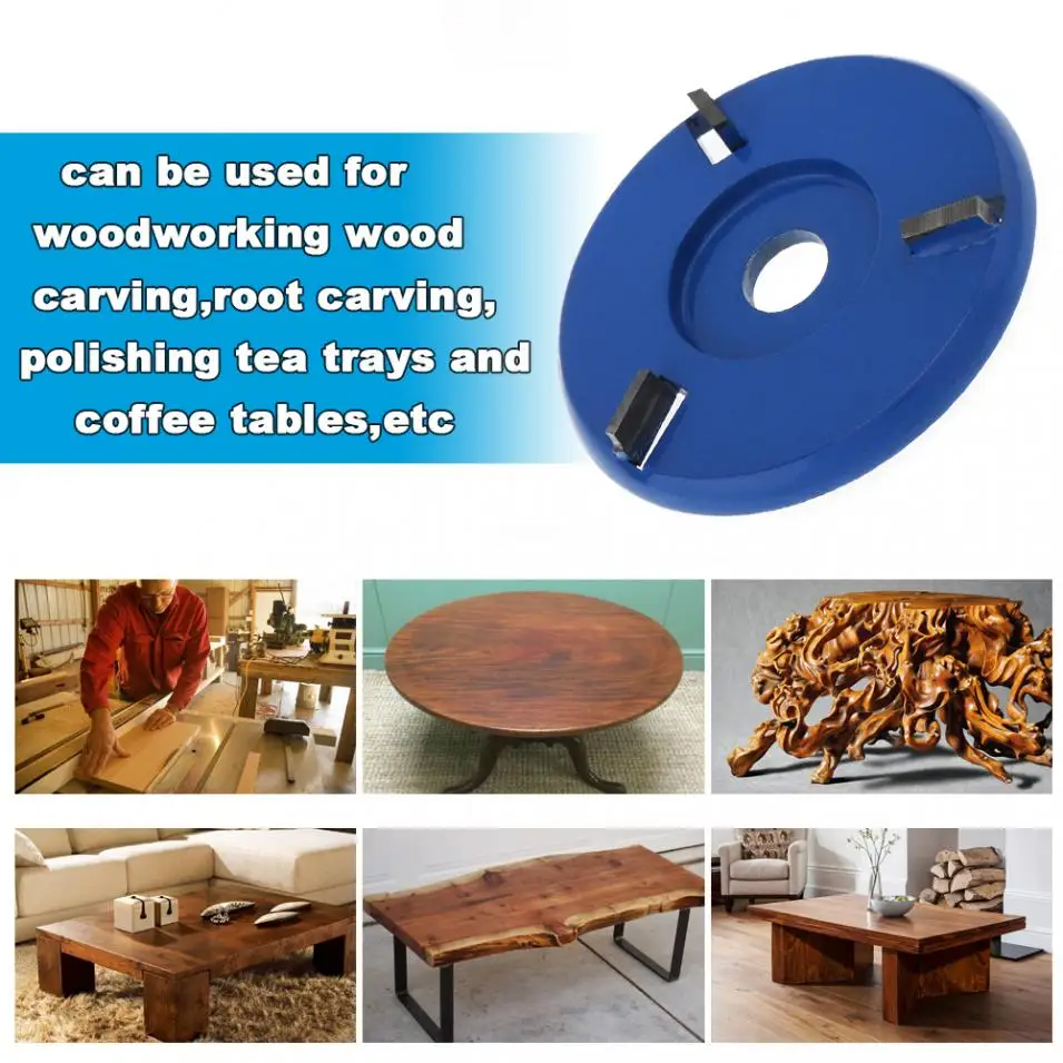 

3 Tooth 90mm 16mm Wood Carving Disc Tool Angle Grinder Accessories Milling Cutter Flat Type Fit for Woodworking /Grinding Plane