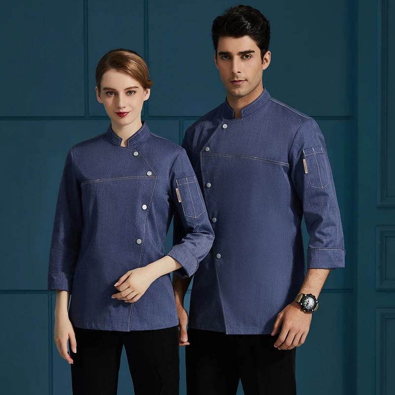 New Unisex Kitchen Bakery Food Service Cook Coat Hotel Catering Restaurant Cooking Canteen Chef Jacket Sushi Work Uniform Shirt |