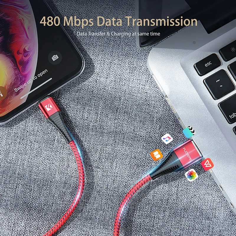 FLOVEME USB кабель выдвижной пружинный кабель для iPhone X XS Max XR 8 7 6 Plus Быстрая зарядка кабель для зарядного устройства провод кабель для передачи данных адаптер
