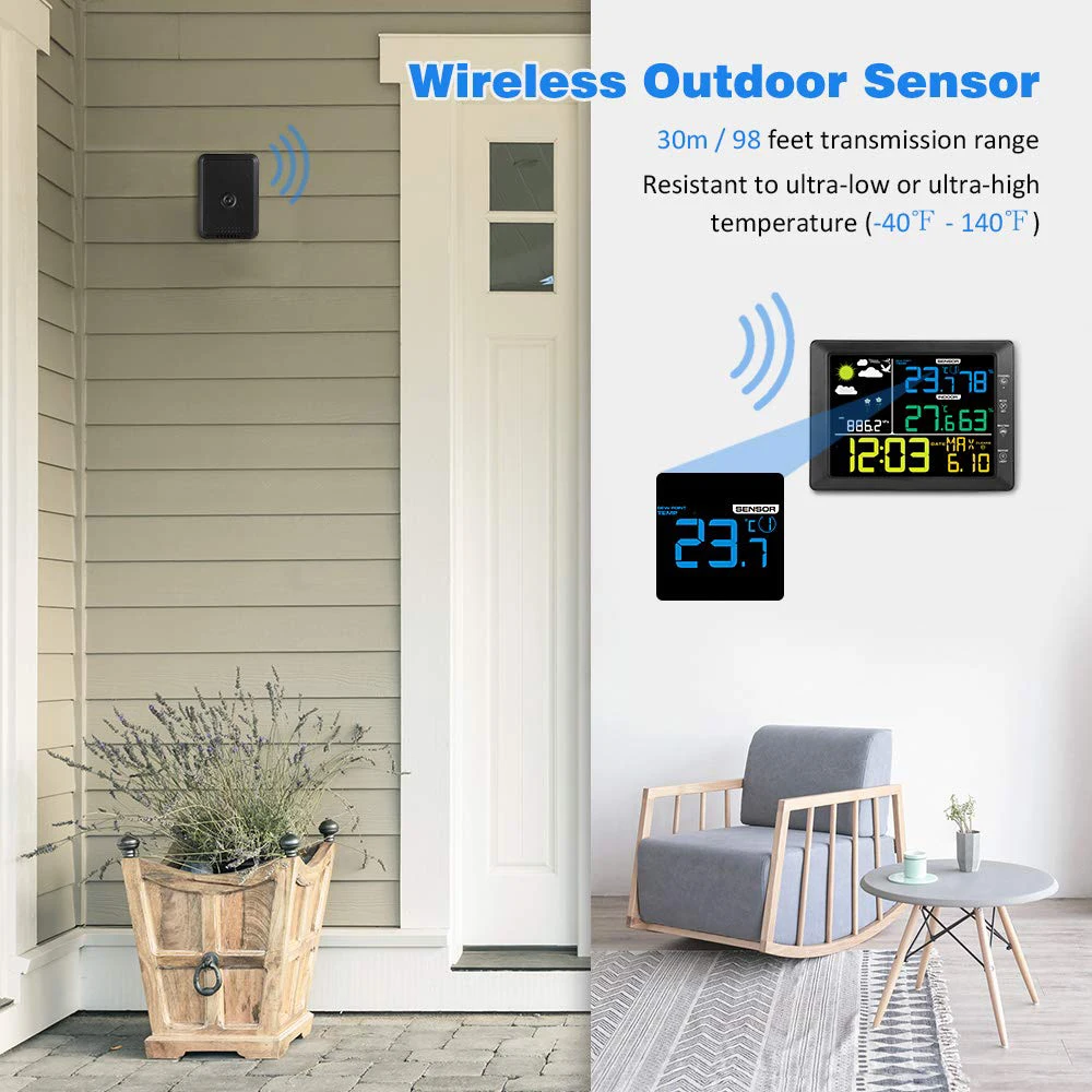 Беспроводная метеостанция Уличный Термометр в помещении и на улице с