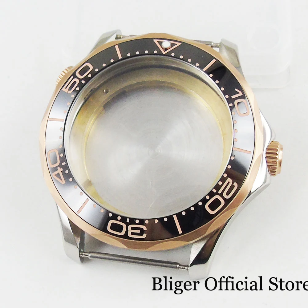 Высококачественный чехол для часов 41 мм с покрытием из розового золота