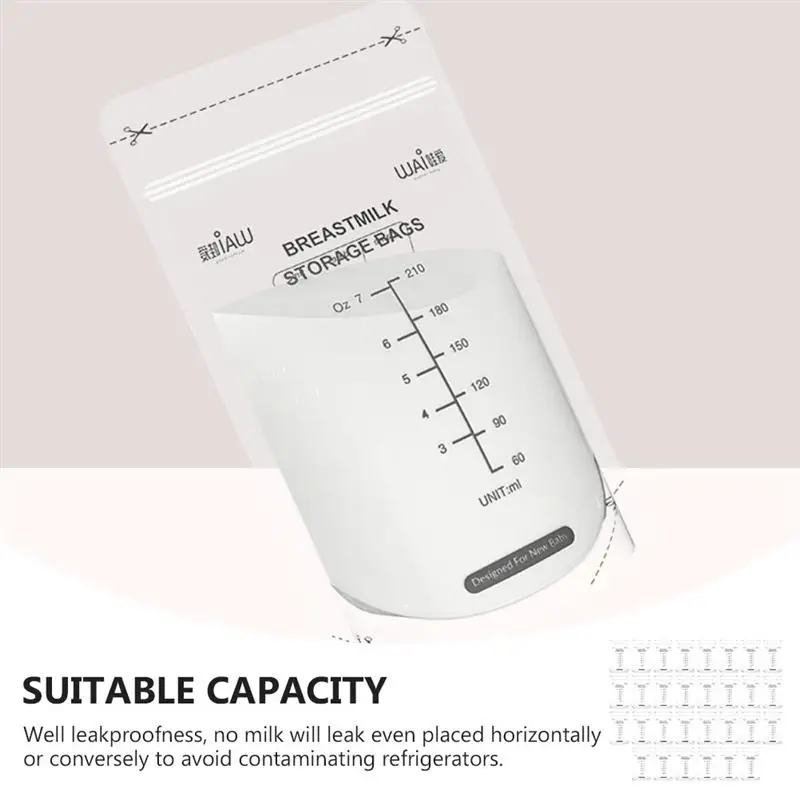 

30pcs Baby Breast Milk Storage Bag Breast Milk Freezer Bags Fresh Sealed Bag