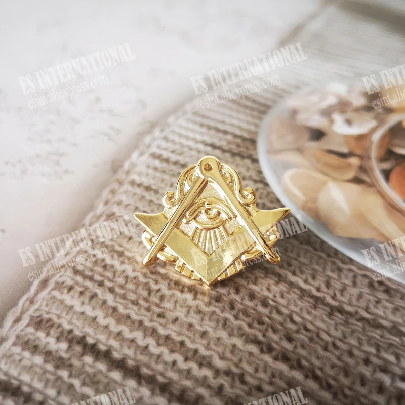 

wholesale Masonic Lapel Pins Badge Mason Freemason BLM41 size 2.6*2.2cm 3D Eye of Horus All seeing Eye of God Gold plated