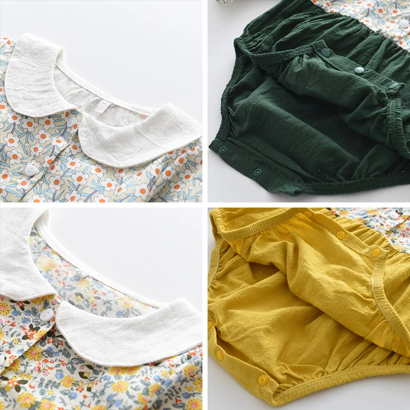 

Melario Baby Girls Rompers Spring Cute Print Flower Romper Cotton Long Sleeve Jumpsuit Outfits New Autumn Newborn Infant Clothes