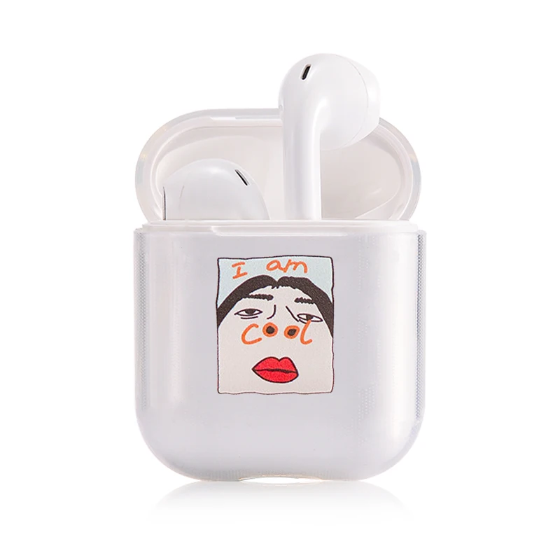 I201183 Беспроводной чехол Airpods с надписью Love Heart Rainbow Red Letter, защитный прозрачный чехол для наушников, классный портативный милый чехол для наушников - Цвет: I201183