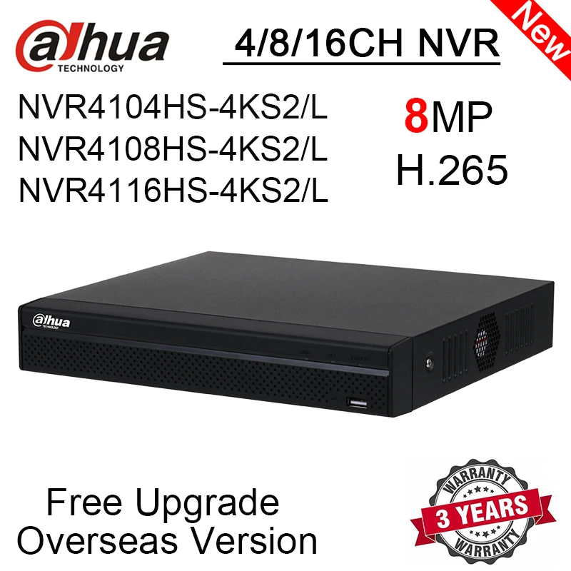 Сетевой видеорегистратор Dahua 4CH 8CH 16CH NVR NVR4104HS 4KS2/L NVR4108HS NVR4116HS 8MP компактный 1U 4K и H.265