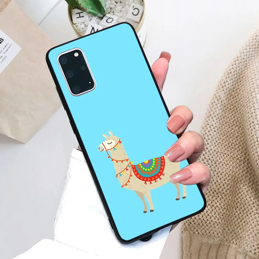 

For Samsung Galaxy Party Llama Soft TPU Black Border Samsung Galaxy Case