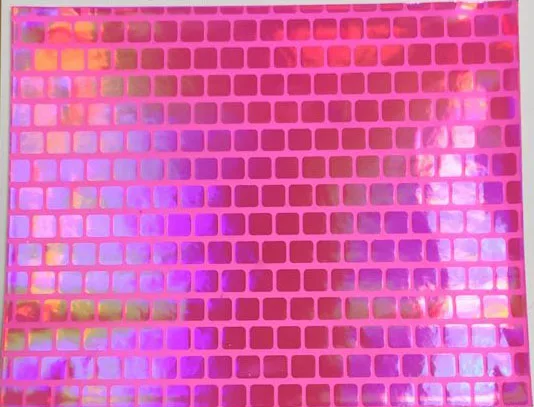 

Holographic chequer synthetic leather material