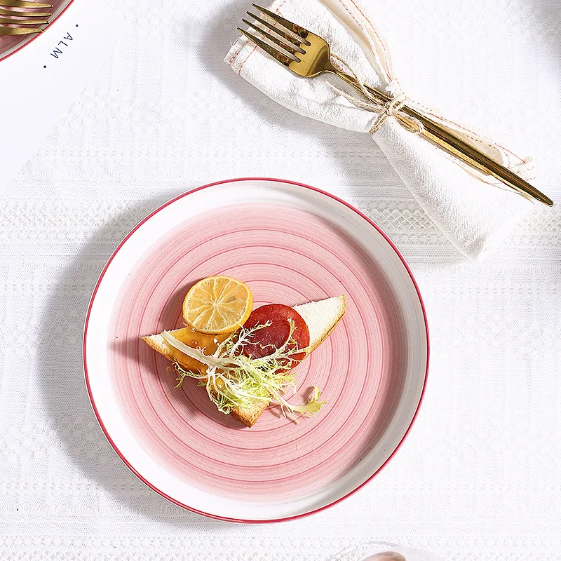 Набор керамической посуды в скандинавском стиле простой набор Красной сетчатой