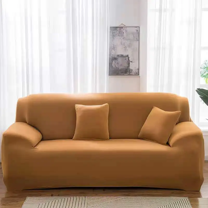 

Всесезонный Универсальный однотонный эластичный чехол для дивана, полноразмерный нескользящий домашний чехол для дивана из молочного шелка, Пылезащитная подушка для дивана