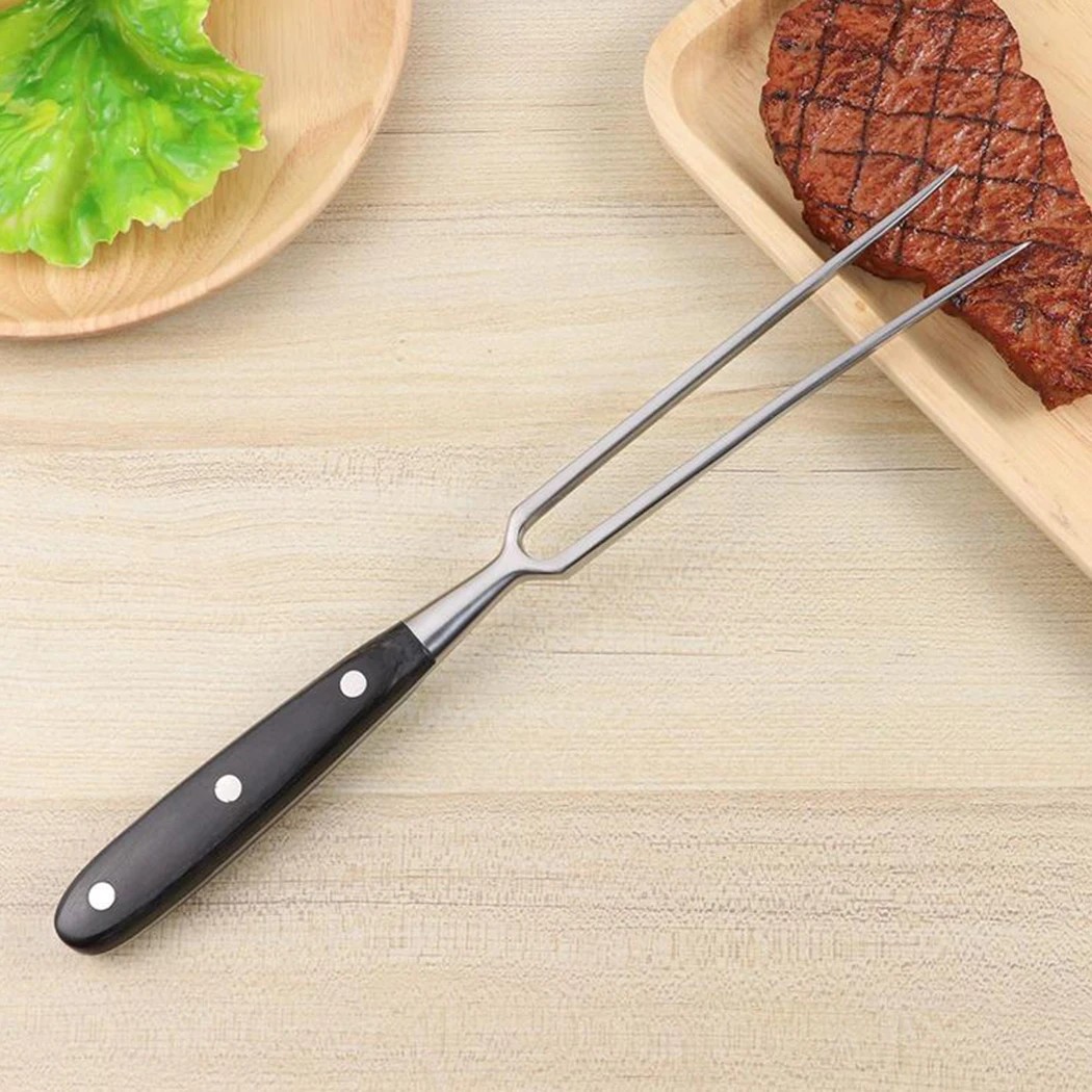 

1pcs Roasting Forks With Bag Camping Hot Dog Skewers BBQ Forks reative Wood Handle Barbecue Fork Carving Fork Barbecue Tool