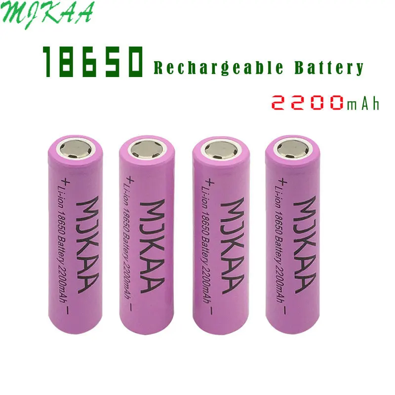 MJKAA 4/6 шт. Icr18650 литий розовый 2200 мАч 3 7 в ионные перезаряжаемые плоские
