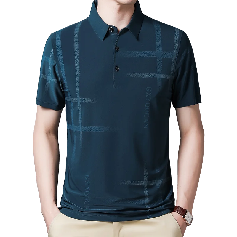 

BROWON Новая мужская одежда летняя дышащая футболка с короткими рукавами Мужская одежда полосатый дизайн с отложным воротником Графические ф...