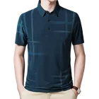 BROWON Новая мужская одежда летняя дышащая футболка с короткими рукавами Мужская одежда полосатый дизайн с отложным воротником Графические футболки