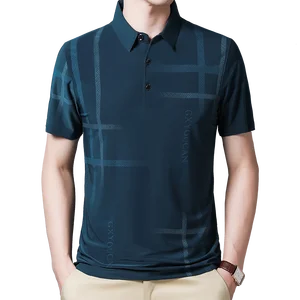 BROWON Новая мужская одежда летняя дышащая футболка с короткими рукавами Мужская одежда полосатый дизайн с отложным воротником Графические футболки