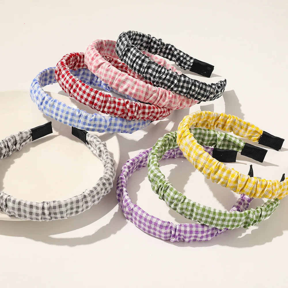 

Women's Elastic Candy Color Women Headband Pleated latticeThin Hair Hoop Girl Hairband Hair Accessories Head Wrap Hoop Headwear