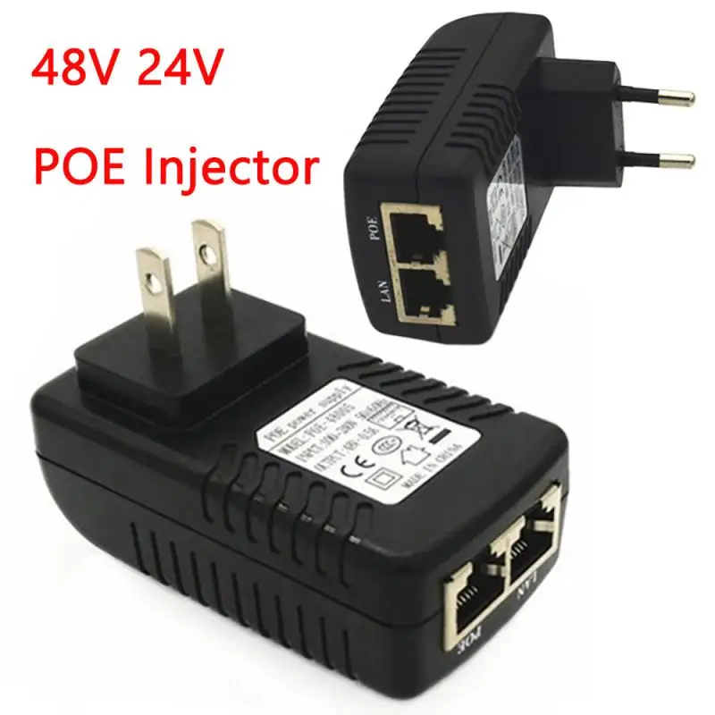 

48V 24V POE Injector For IP Camera CCTV Security Surveillance PoE Power Supply Ethernet Adapter Phone US EU POE Power Adapter